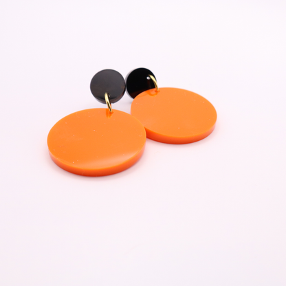 Orange and Black Acrylic Game Day Earrings