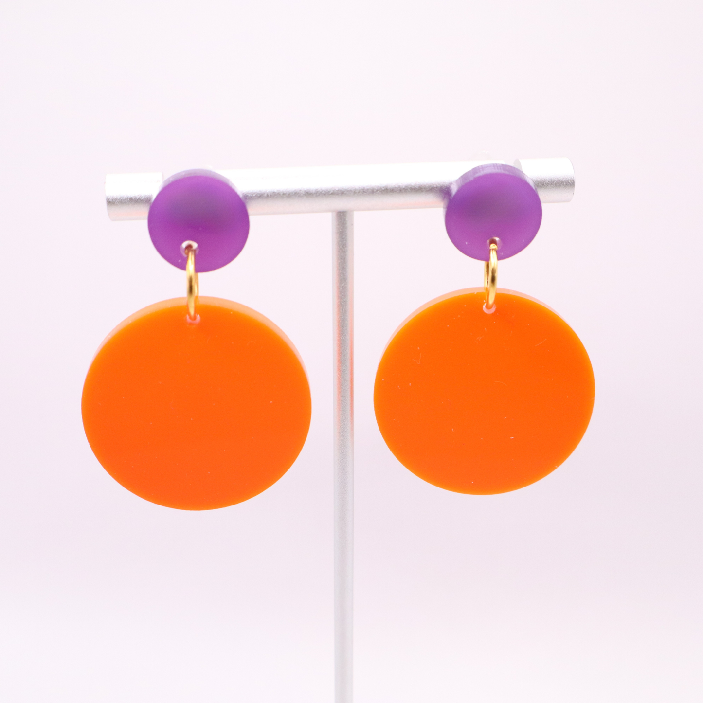 Orange and Purple Acrylic Game Day Earrings