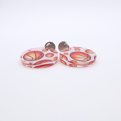 Basketball Acrylic Dangle Earrings