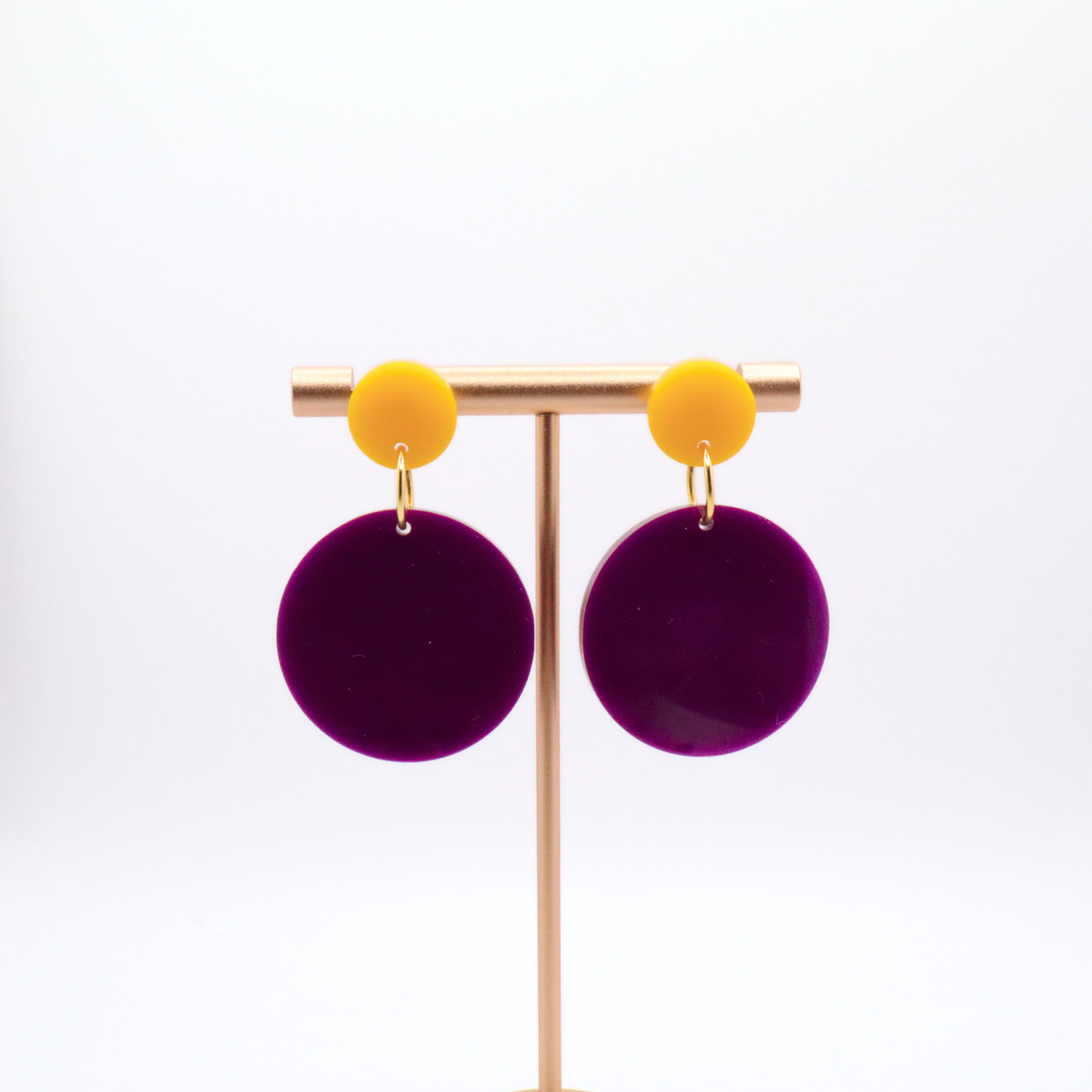 Purple and Gold Acrylic Game Day Earrings