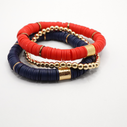Navy Blue and Red Game Day Stack