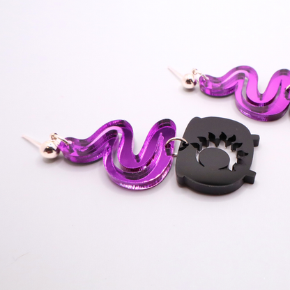 Witch’s Cauldron Halloween Acrylic Earrings
