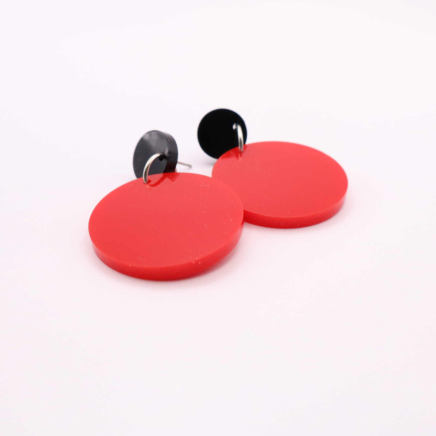Red and Black Acrylic Game Day Earrings