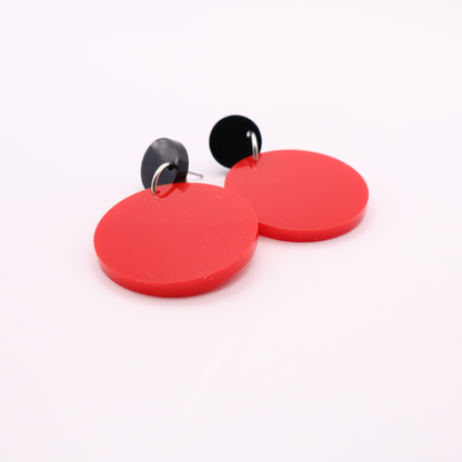 Red and Black Acrylic Game Day Earrings