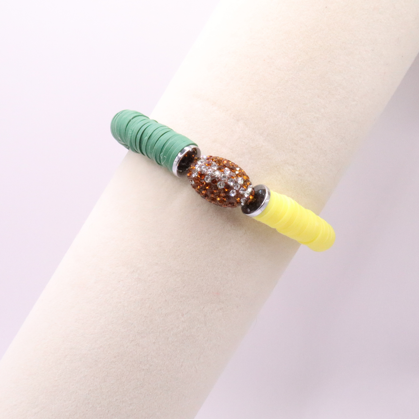 Green and Yellow Game Day Football Bracelet