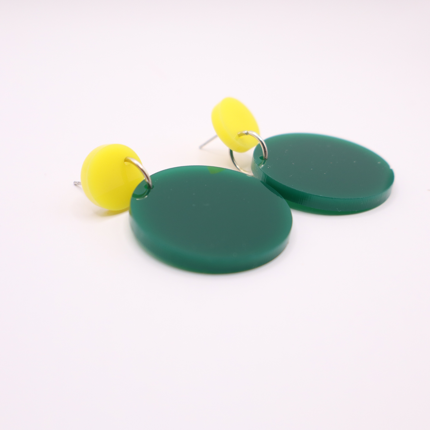 Green and Yellow Acrylic Game Day Earrings