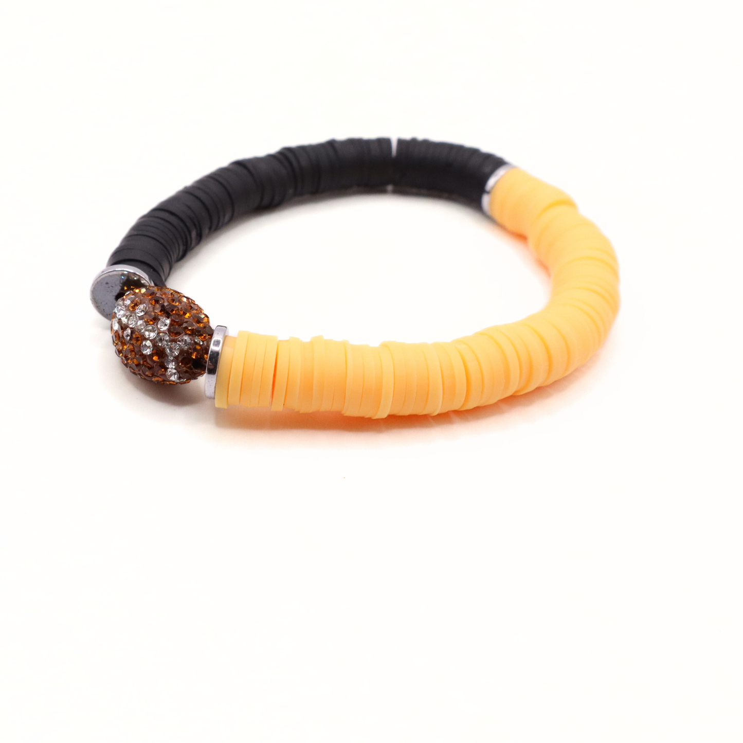 Black and Gold Game Day Football Bracelet