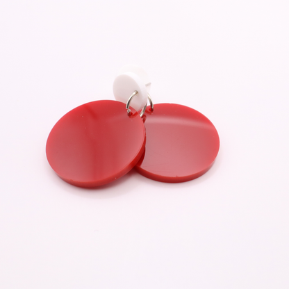 Red and White Acrylic Game Day Earrings