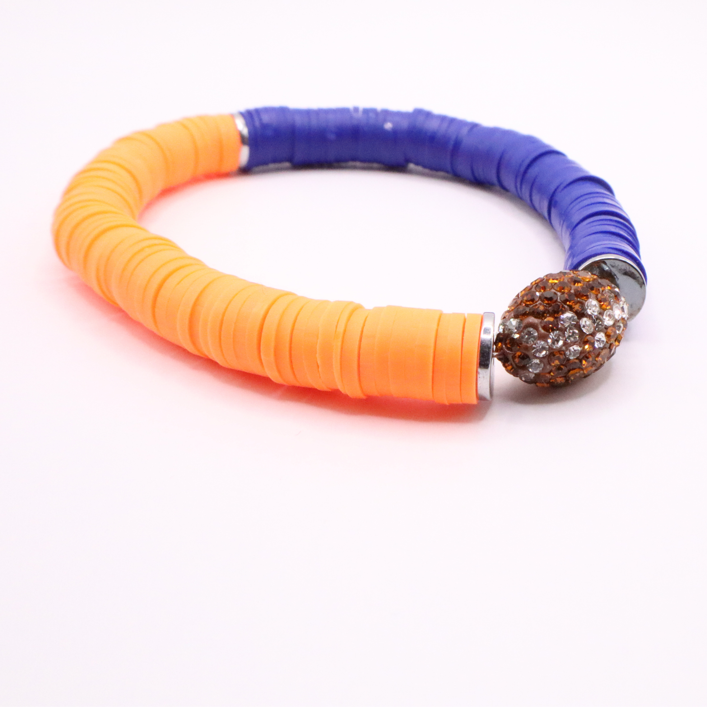 Blue and Orange Game Day Football Bracelet
