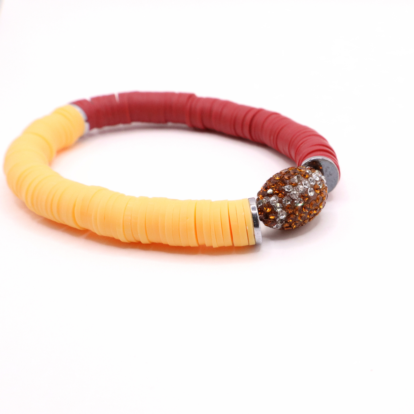 Burgundy and Gold Game Day Football Bracelet
