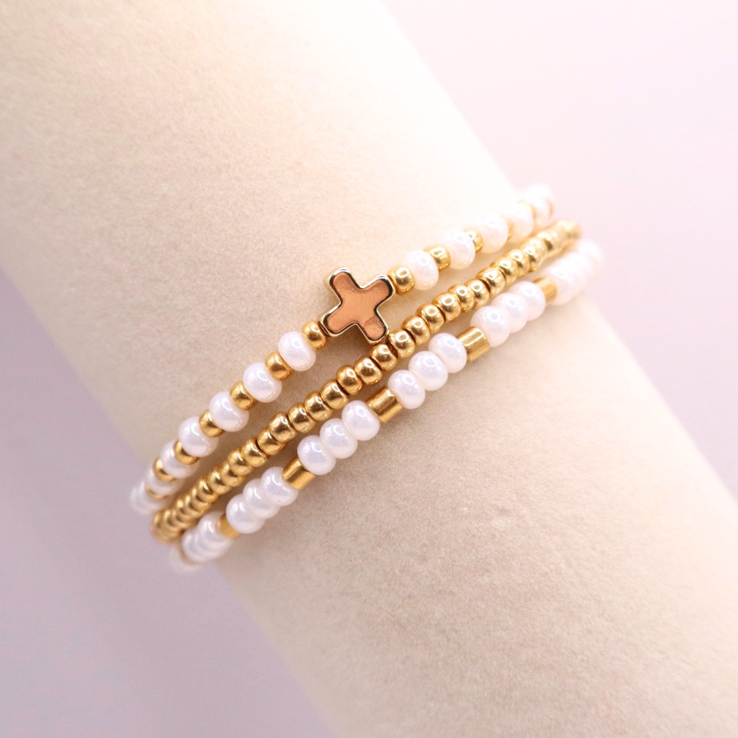 The Anchored in Faith Stack | Sunbleached White