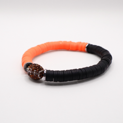 Orange and Black Game Day Football Bracelet