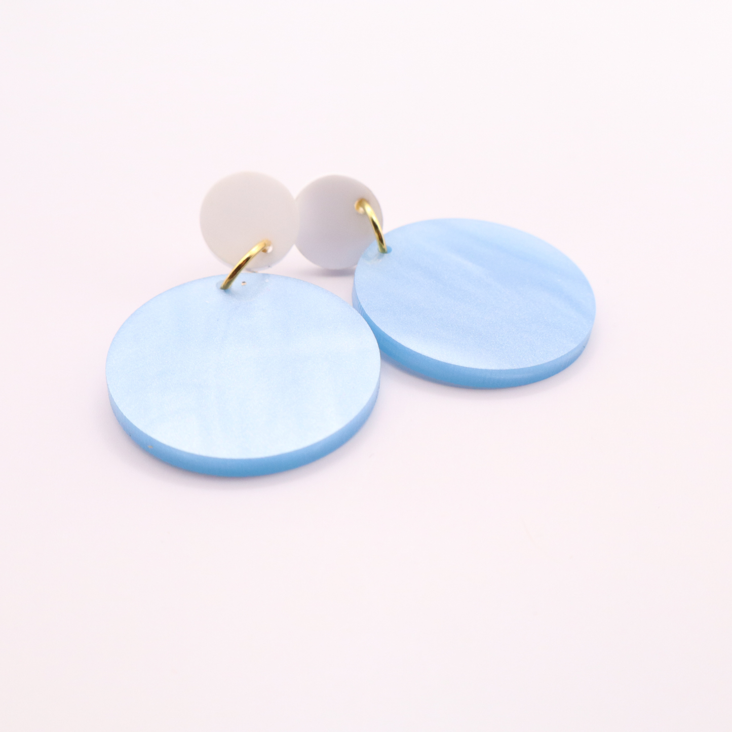 Light Blue and White Acrylic Game Day Earrings