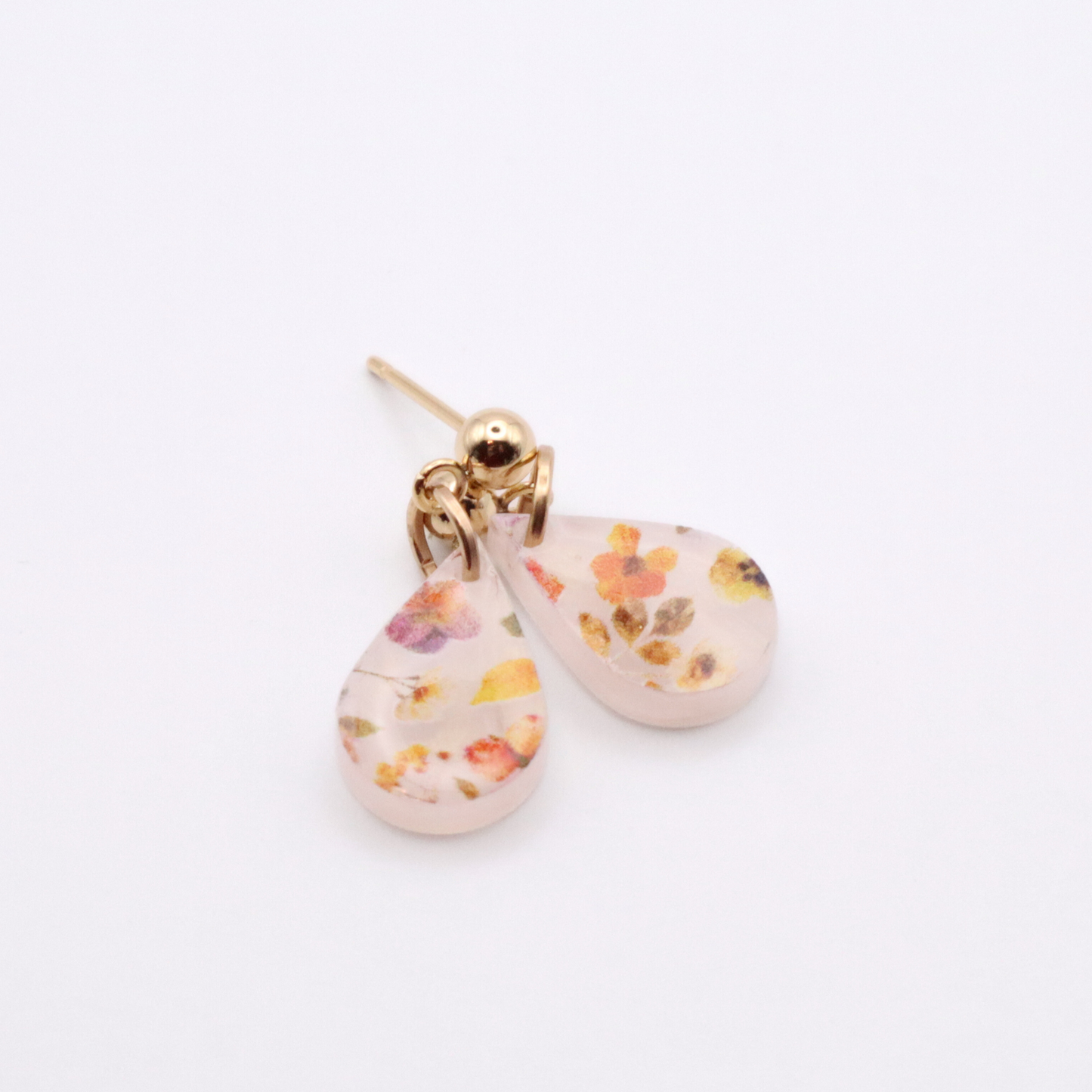 Floral Acrylic Teardrop Earrings