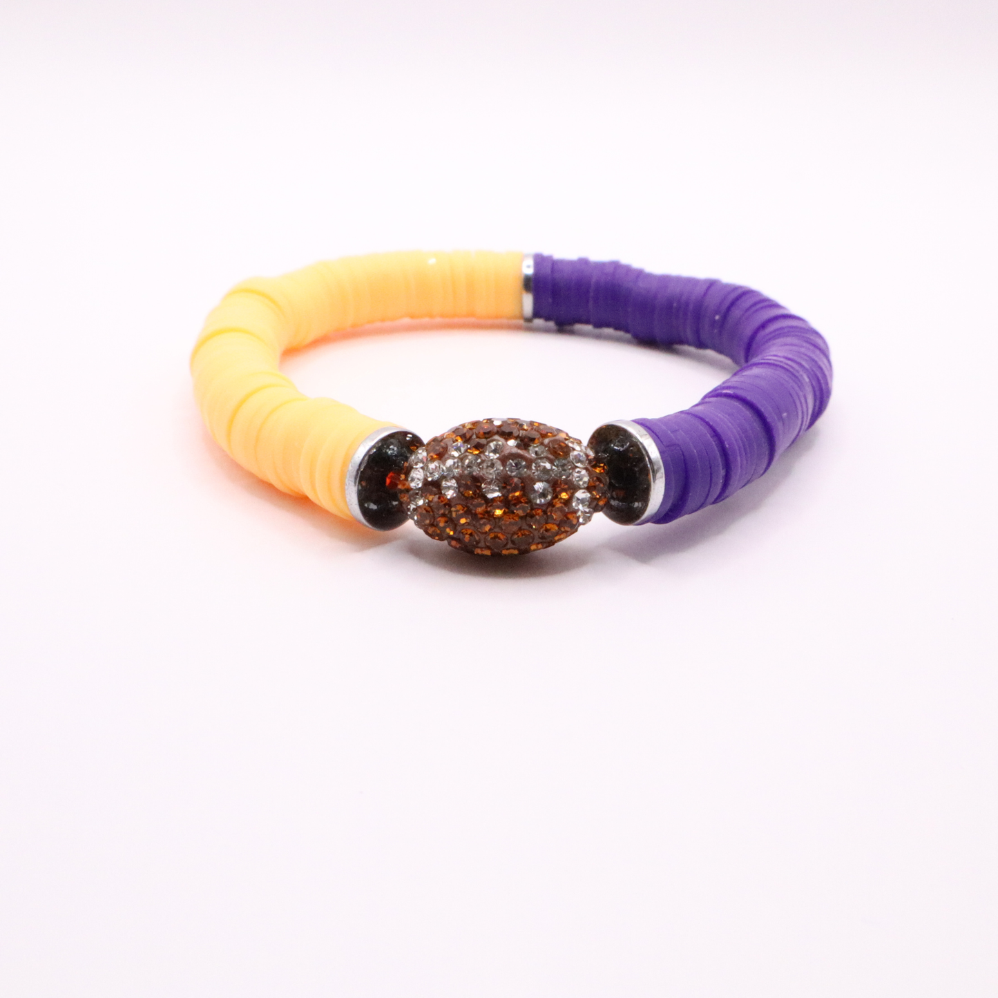 Purple and Gold Game Day Football Bracelet