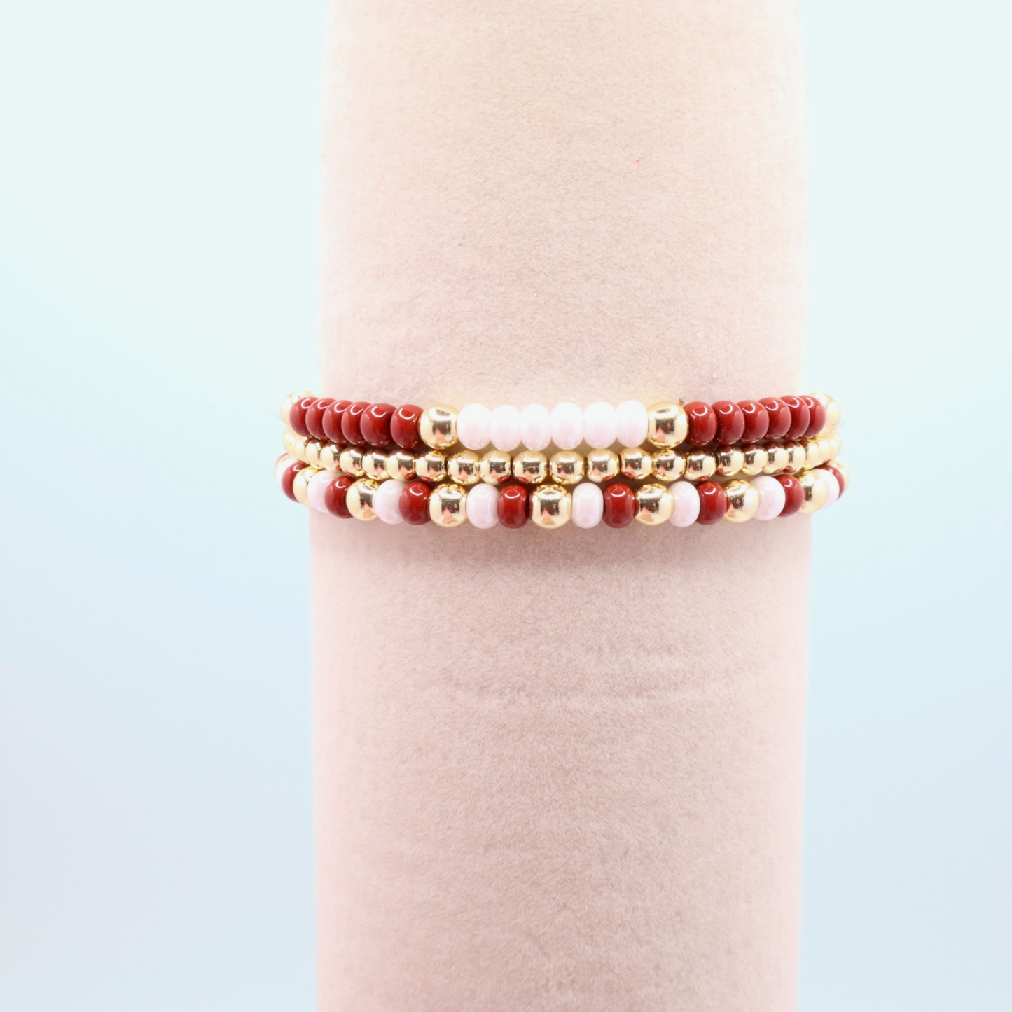 Burgundy and White Game Day Bracelet Stack | The Classic Game Day Collection