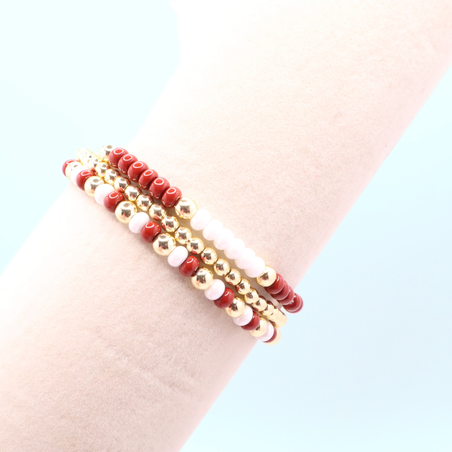 Burgundy and White Game Day Bracelet Stack | The Classic Game Day Collection
