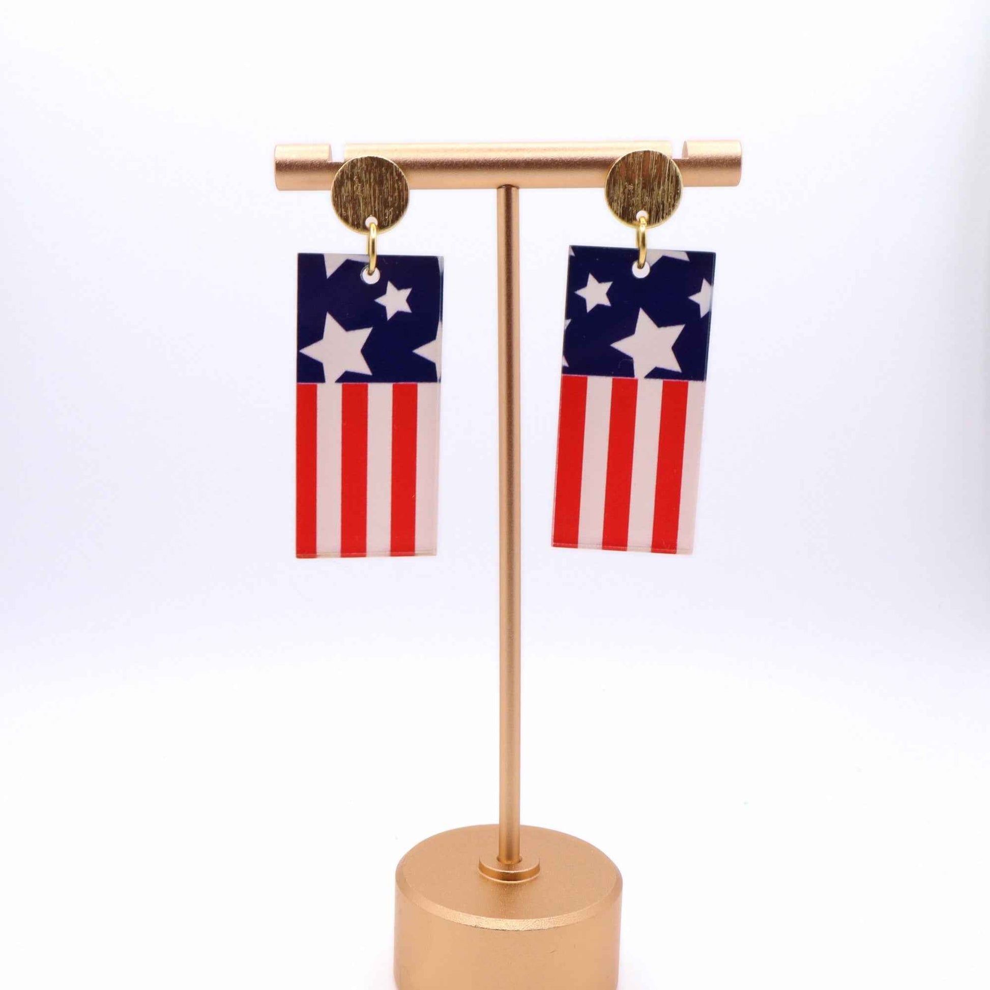 Fourth of July Patriotic Acrylic Earrings