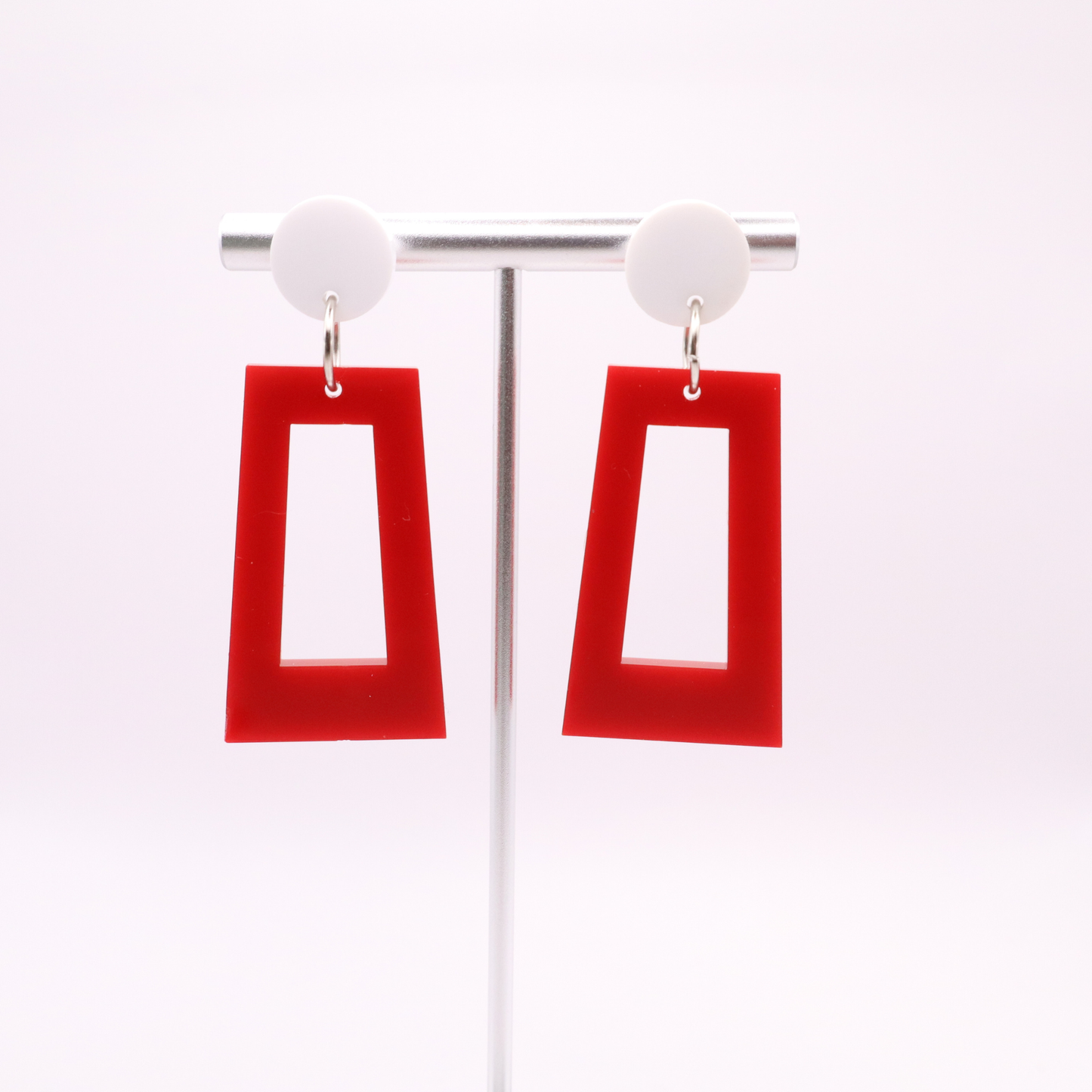 Red and White Acrylic Game Day Earrings