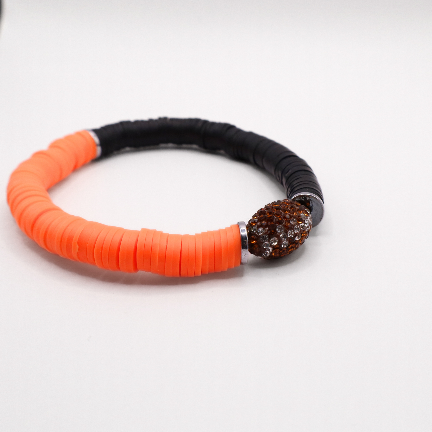 Orange and Black Game Day Football Bracelet