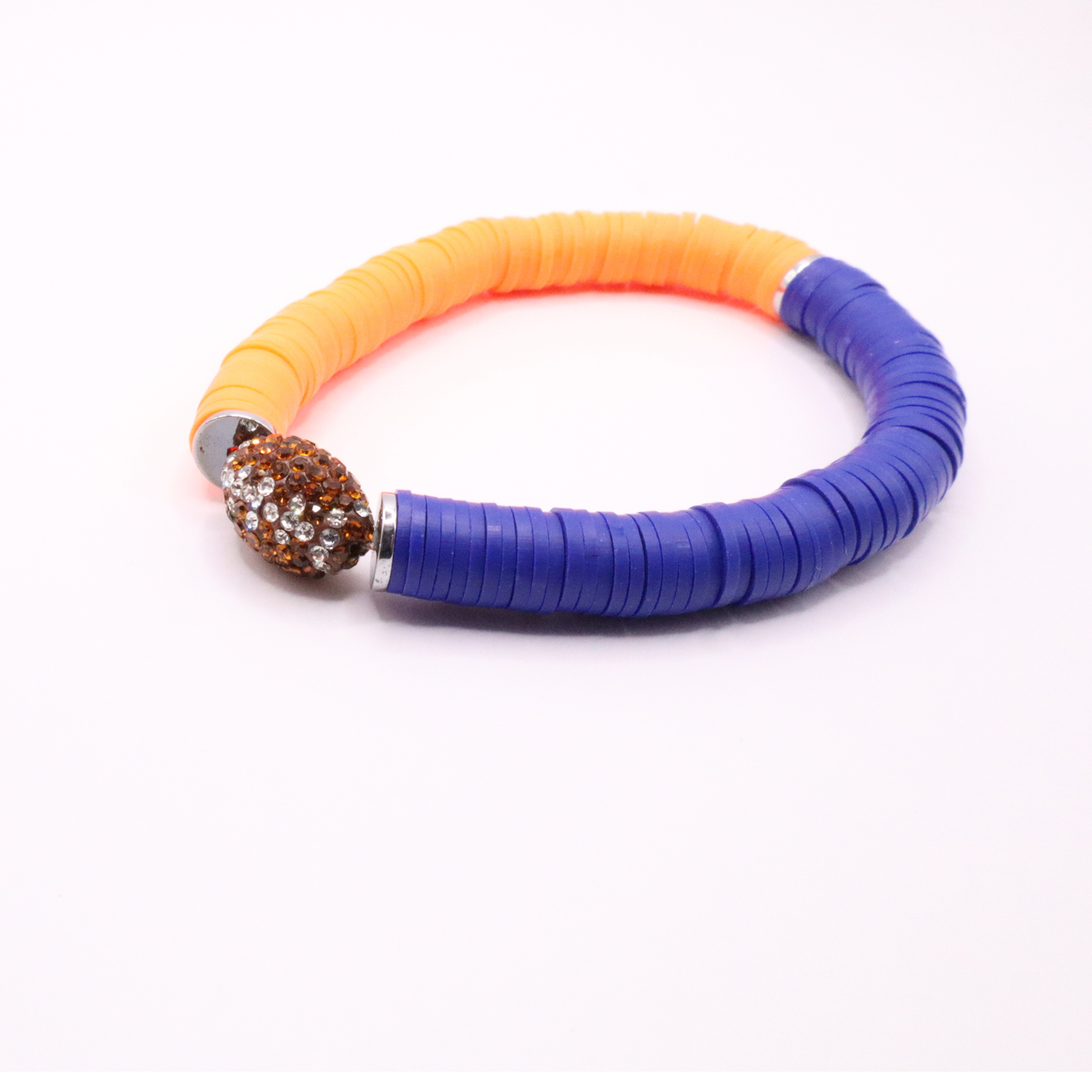 Blue and Orange Game Day Football Bracelet