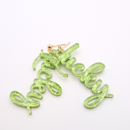 St. Patrick's Day "Lucky" Acrylic Earrings | Seasonal Statement Jewelry