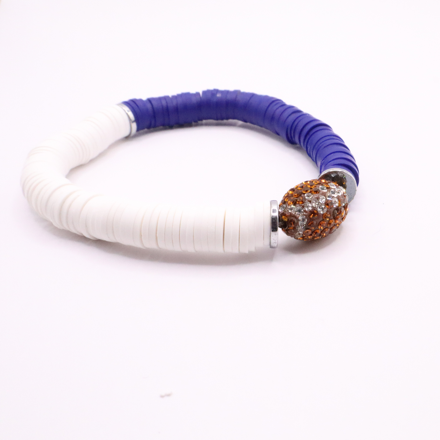 Blue and White Game Day Football Bracelet