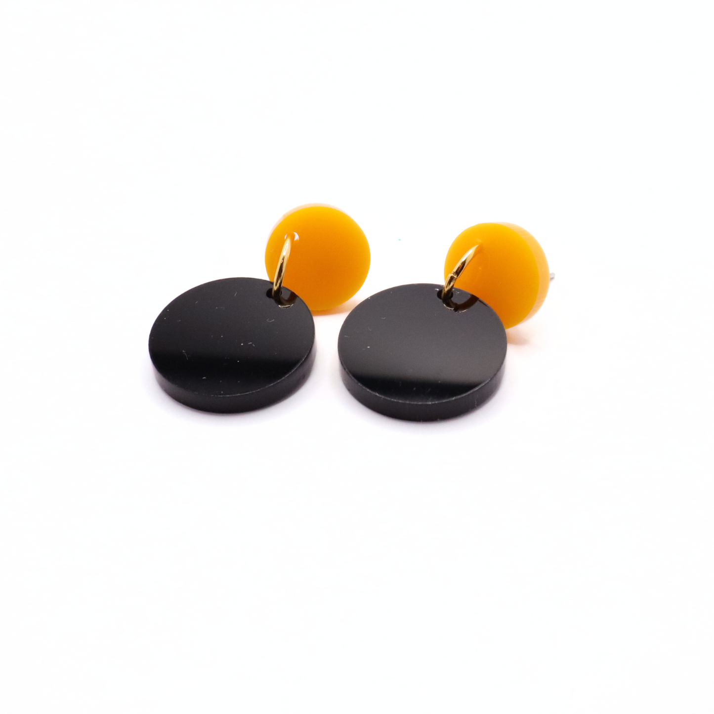 Black and Gold Acrylic Game Day Earrings