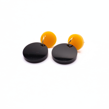 Black and Gold Acrylic Game Day Earrings