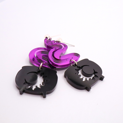 Witch’s Cauldron Halloween Acrylic Earrings