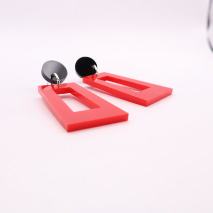 Red and Black Acrylic Game Day Earrings
