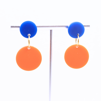 Orange and Blue Acrylic Game Day Earrings