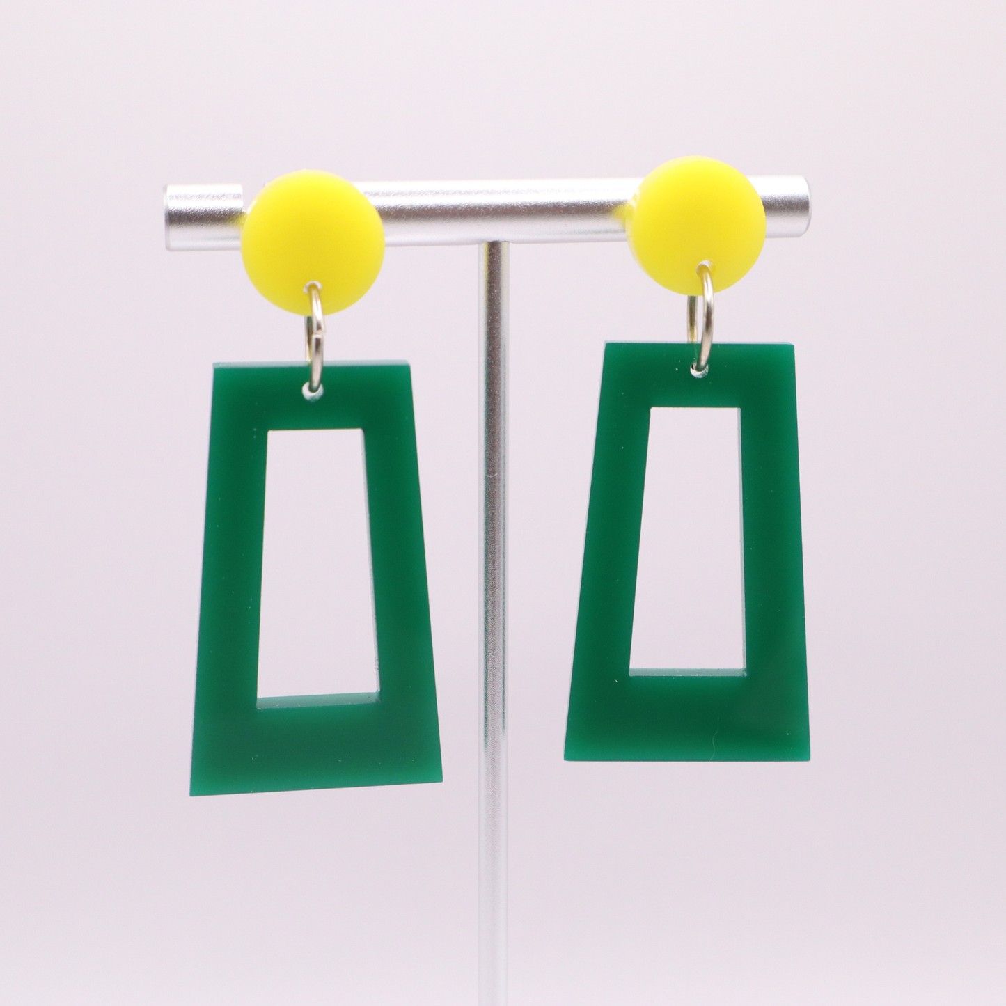 Green and Yellow Acrylic Game Day Earrings