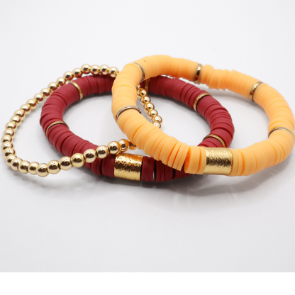 Burgundy and Gold Game Day Stack