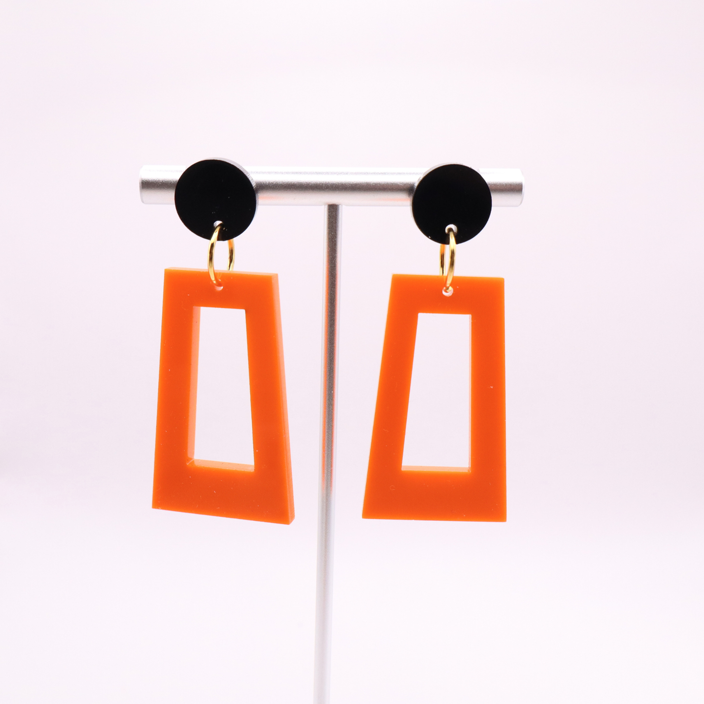 Orange and Black Acrylic Game Day Earrings