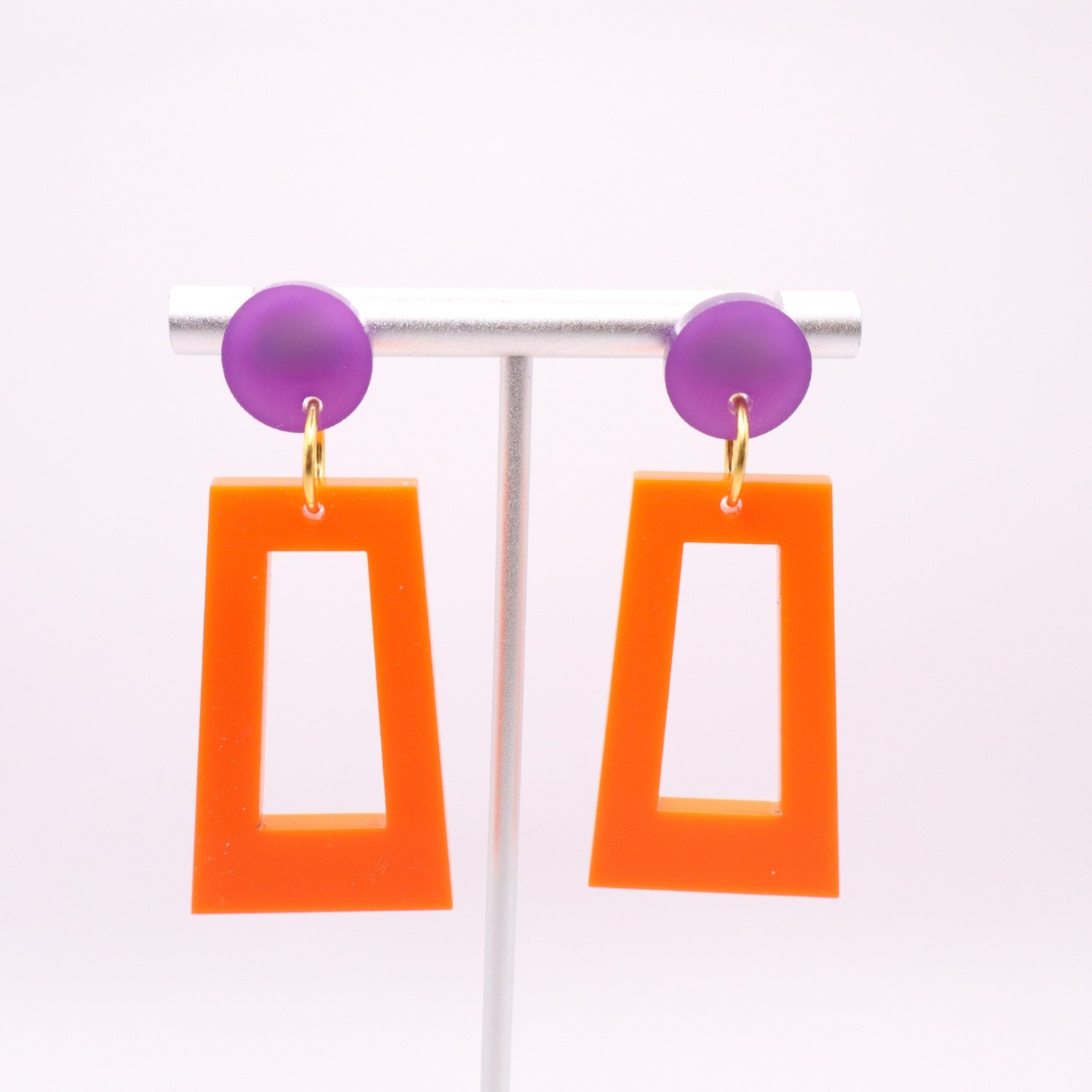 Orange and Purple Acrylic Game Day Earrings