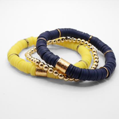 Navy Blue and Yellow Game Day Stack