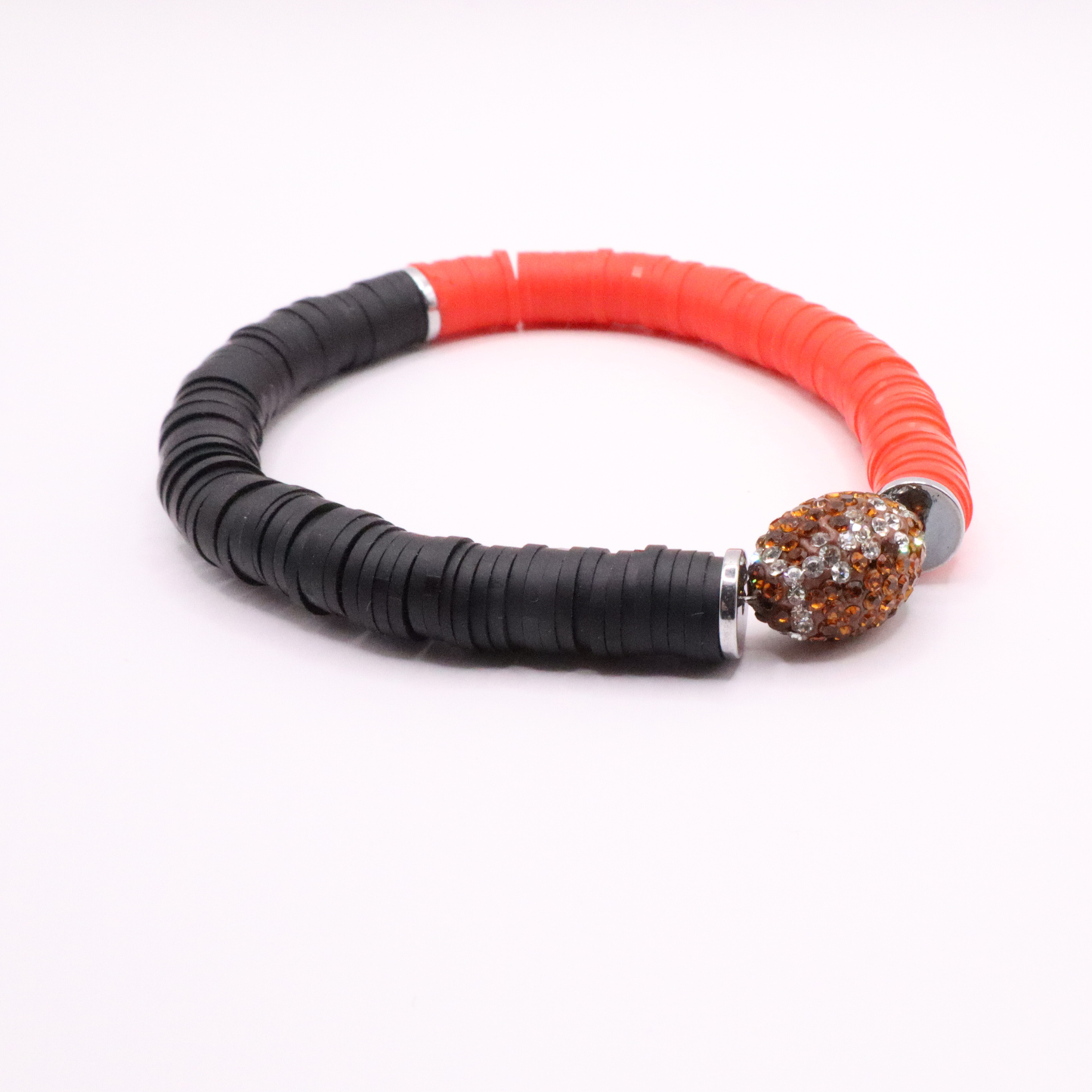 Red and Black Game Day Football Bracelet