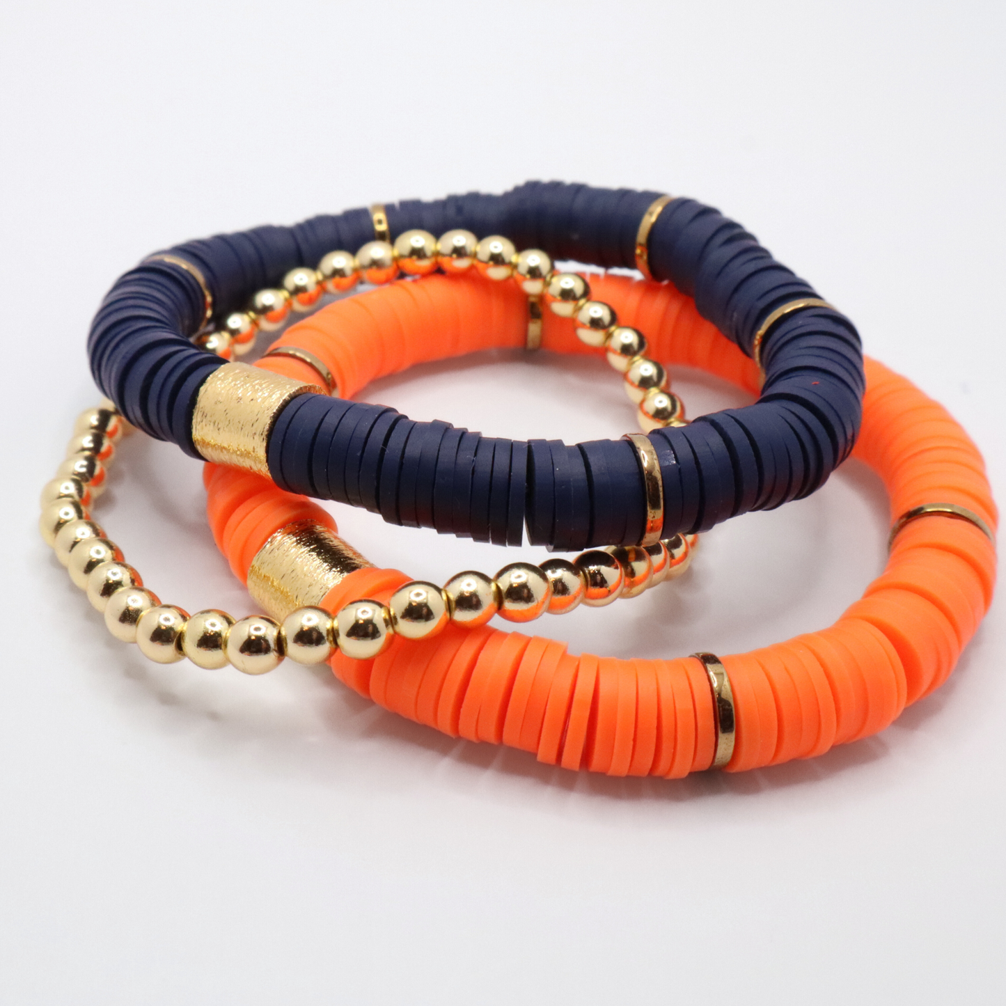 Navy Blue and Orange Game Day Stack