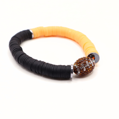 Black and Gold Game Day Football Bracelet