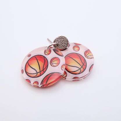 Basketball Acrylic Dangle Earrings