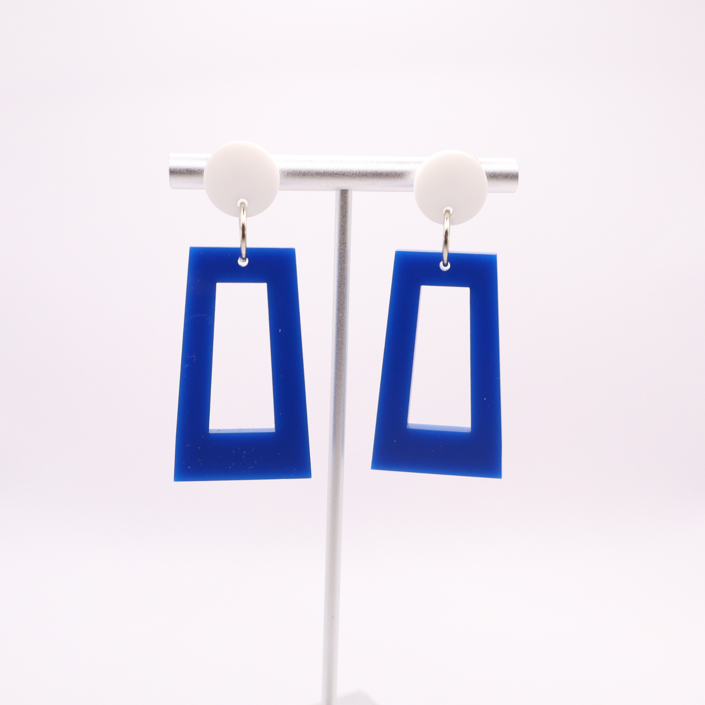 Blue and White Acrylic Game Day Earrings
