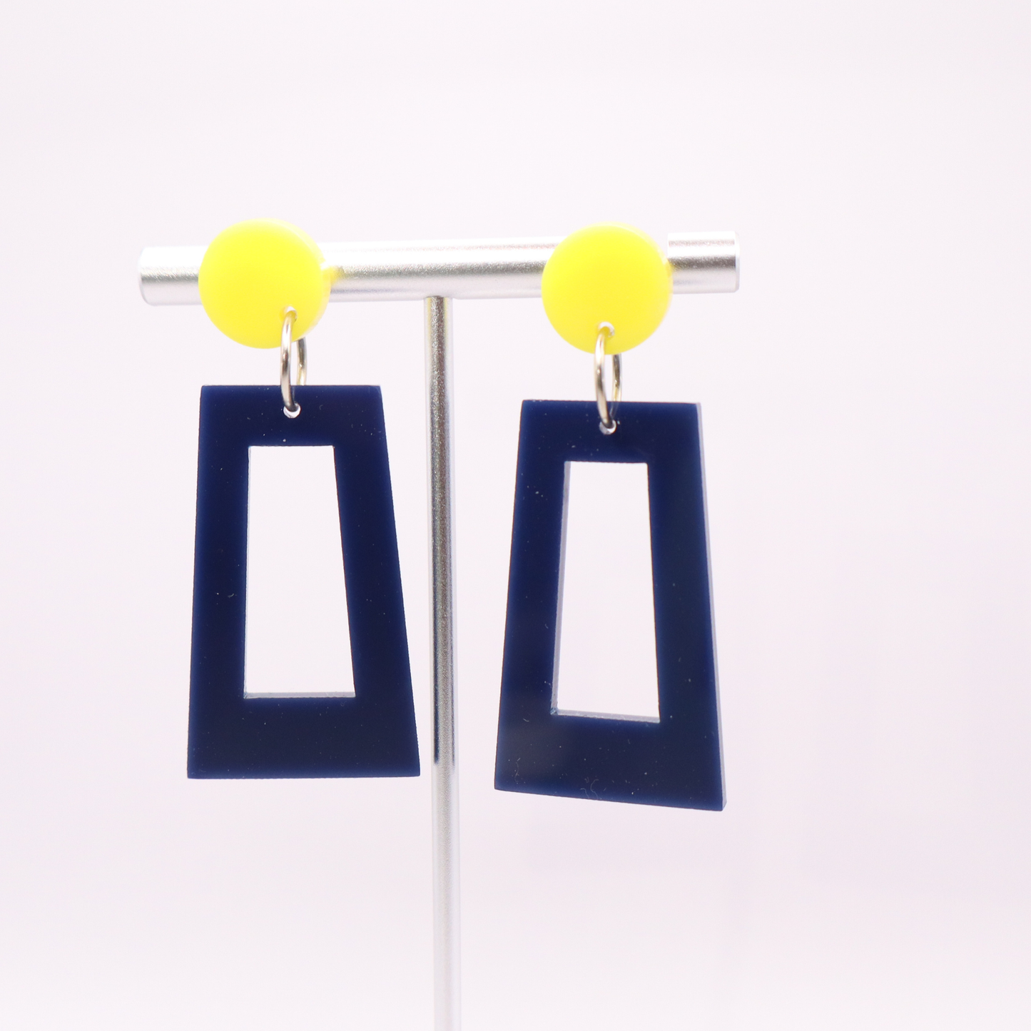 Navy Blue and Yellow Acrylic Game Day Earrings