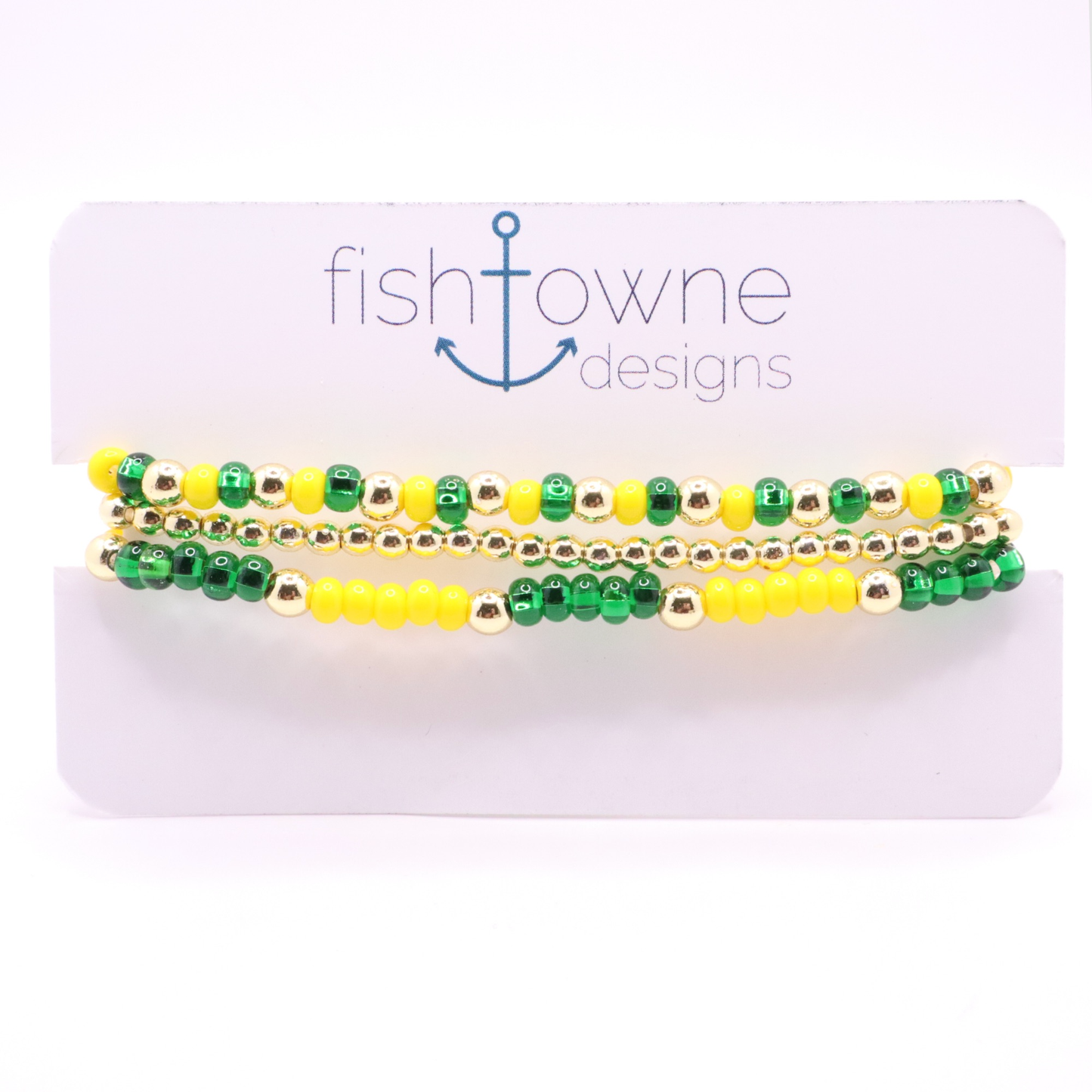Green and Yellow Game Day Bracelet Stack | The Classic Game Day Collection