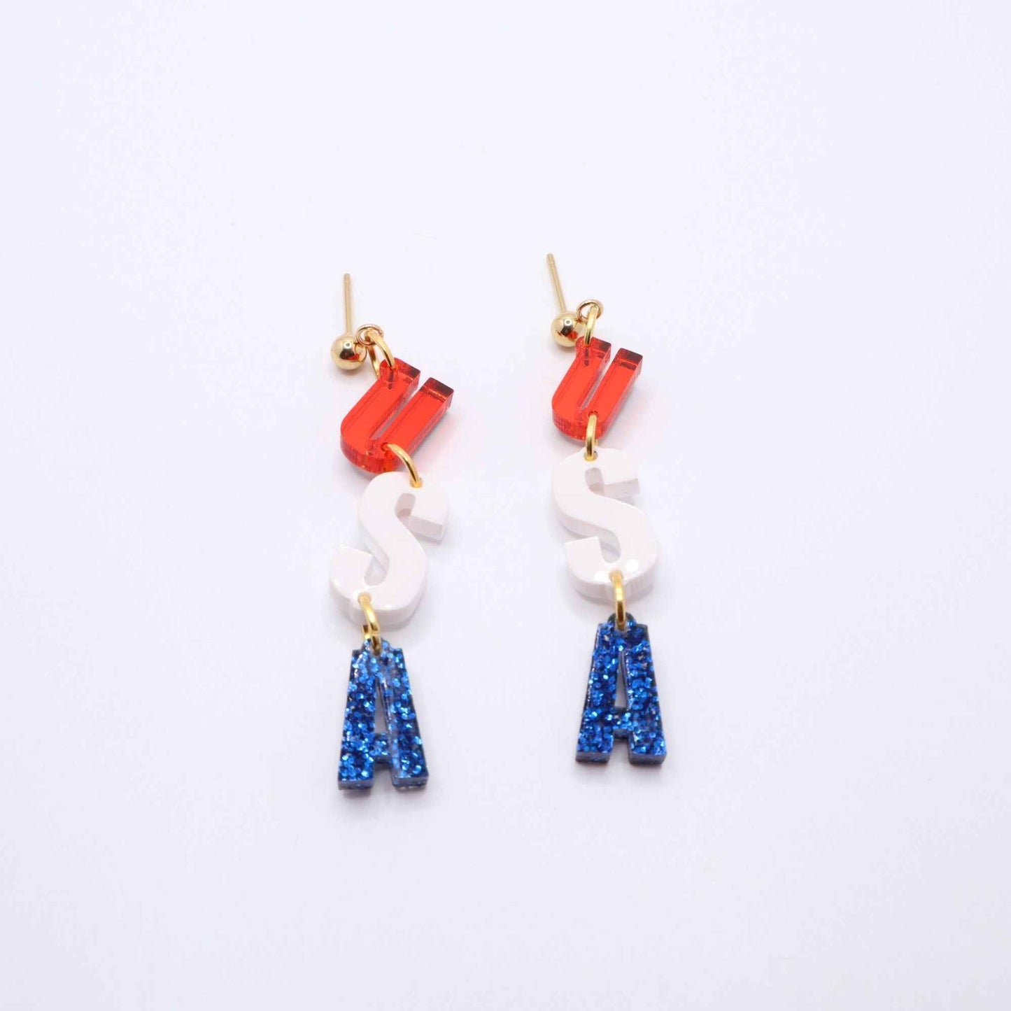 USA July Fourth Acrylic Earrings
