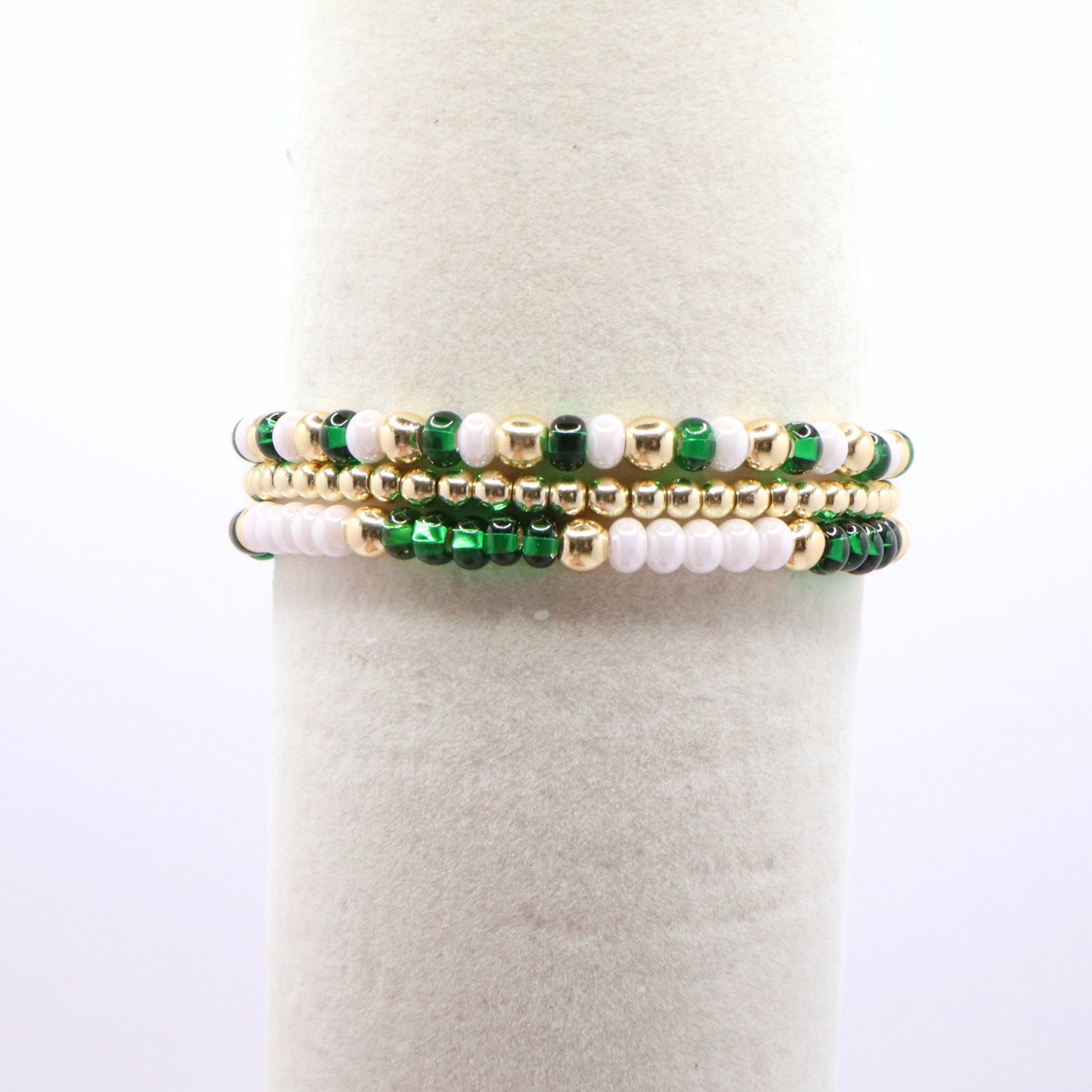Green and White Game Day Bracelet Stack | The Classic Game Day Collection