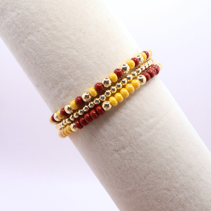 Burgundy and Gold Game Day Bracelet Stack | The Classic Game Day Collection