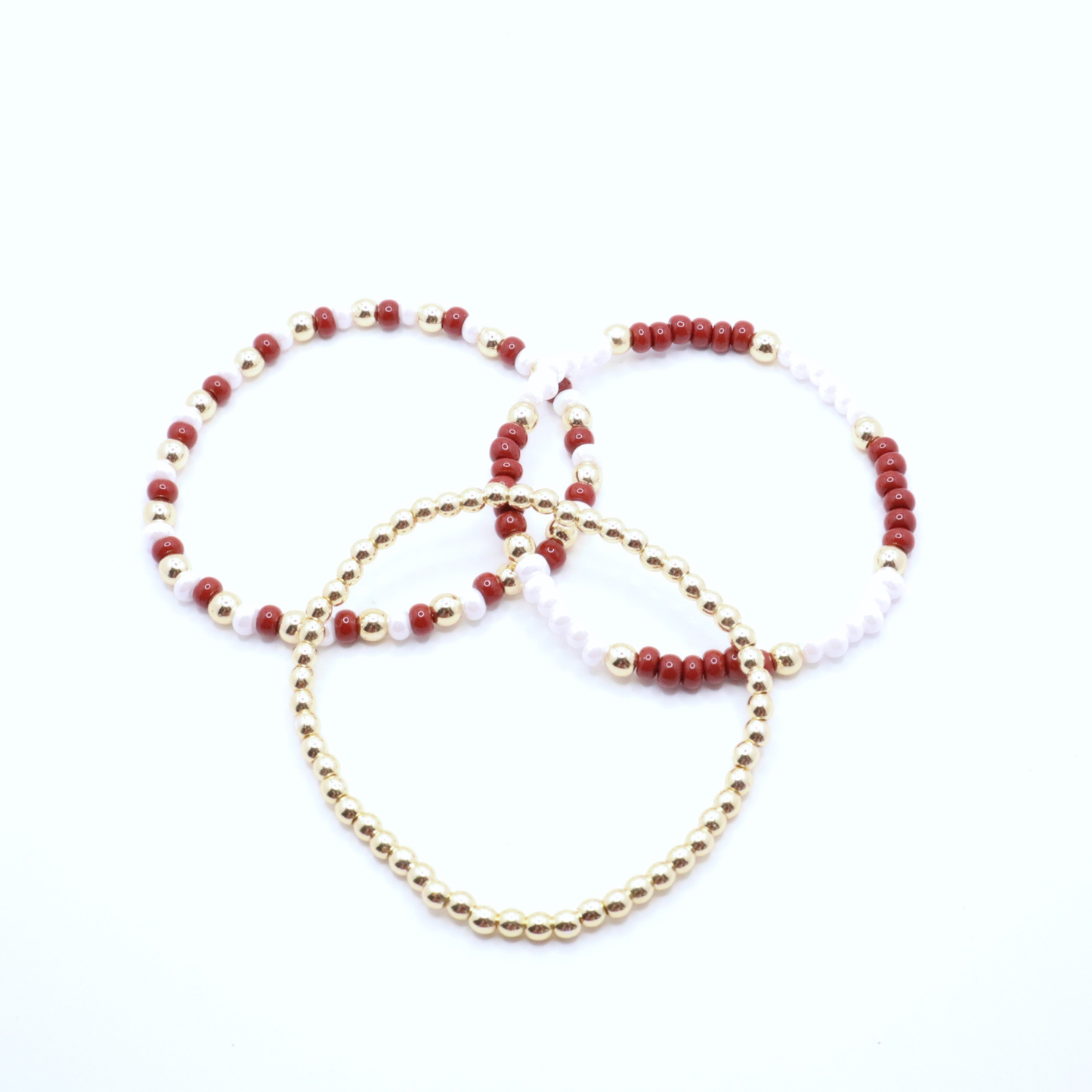 Burgundy and White Game Day Bracelet Stack | The Classic Game Day Collection