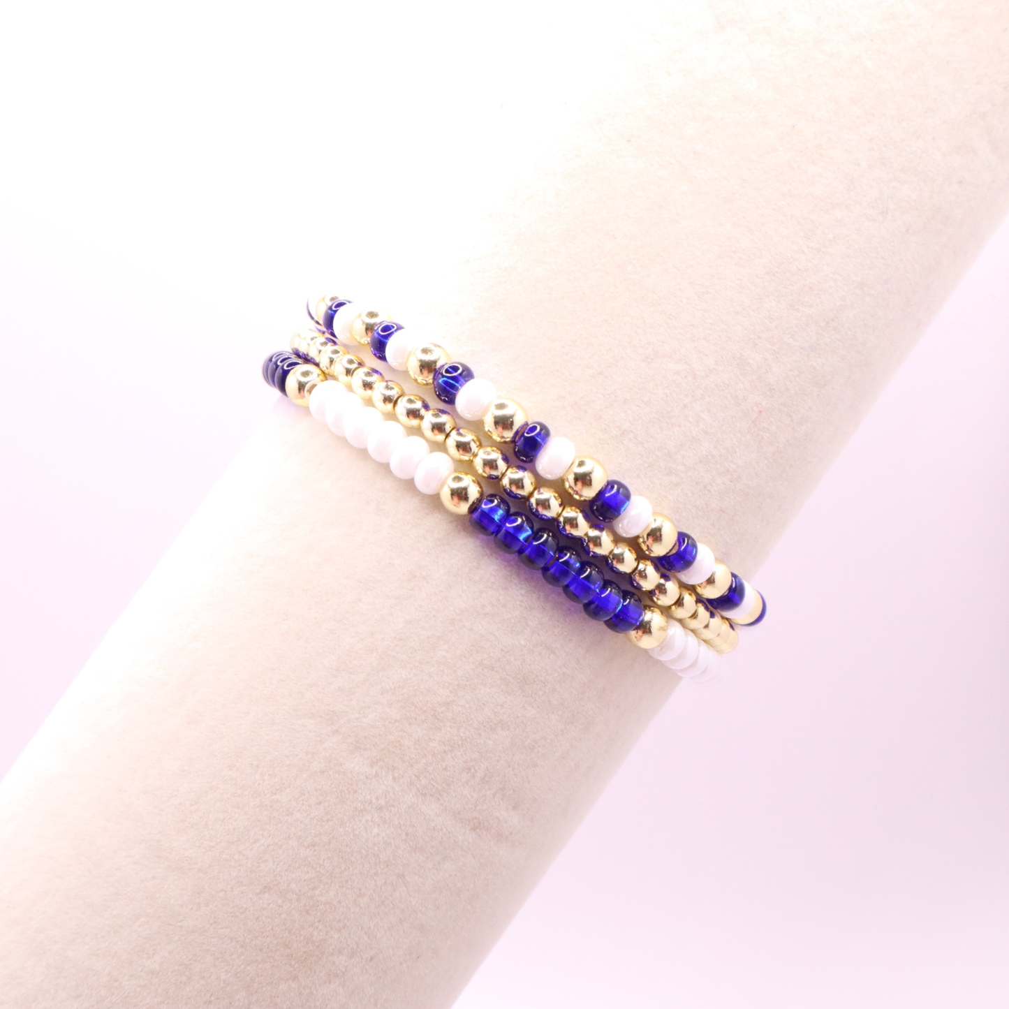 Blue and White Game Day Bracelet Stack | The Classic Game Day Collection