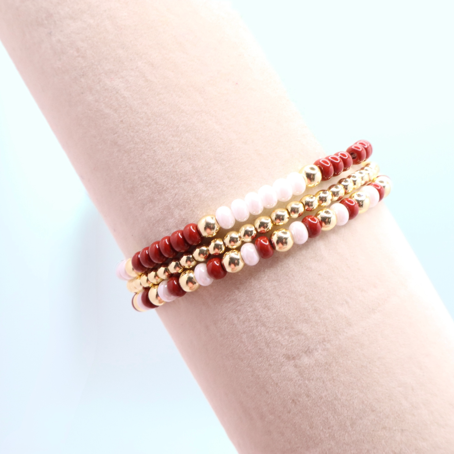 Burgundy and White Game Day Bracelet Stack | The Classic Game Day Collection